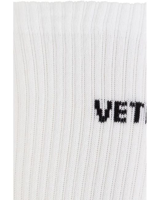 Vetements White Logo Socks for men