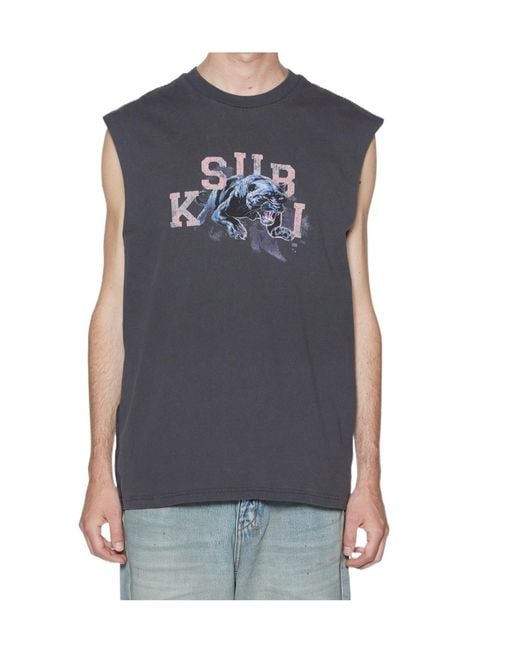 Ksubi Blue Sleeveless T-Shirt for men
