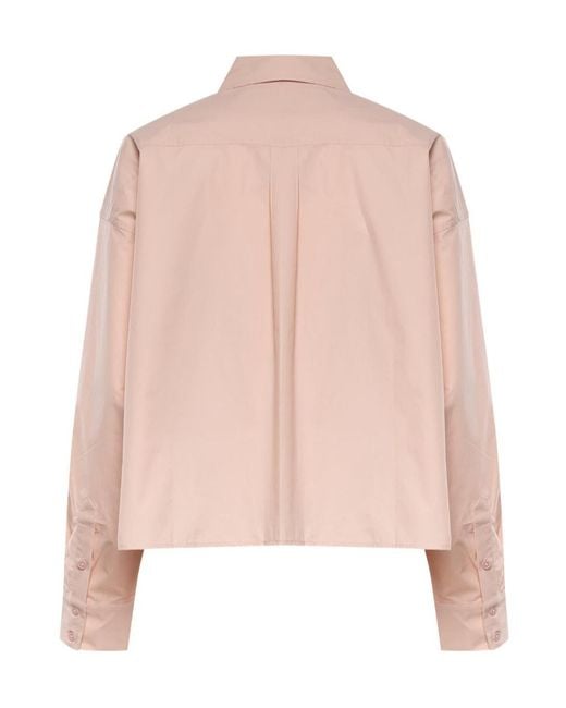 Frankie Shop Pink Arlene Dropped-Shoulder Button-Up Shirt