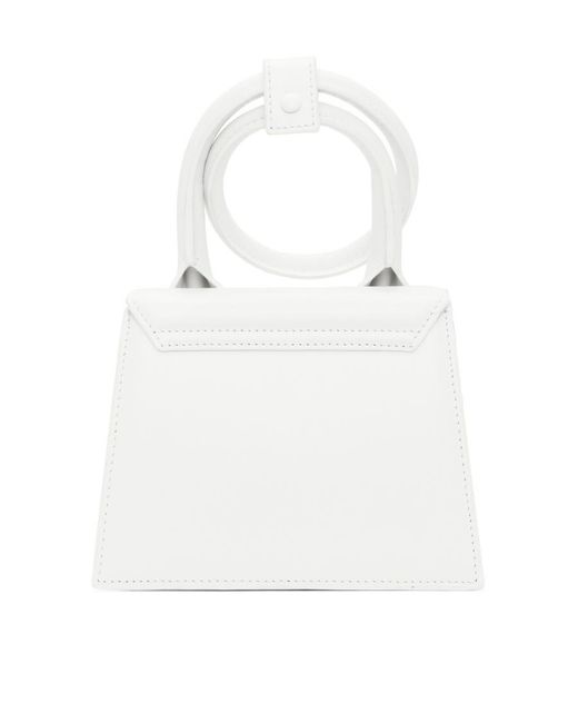 Jacquemus White Le Chiquito Noeud Coiled Handbag