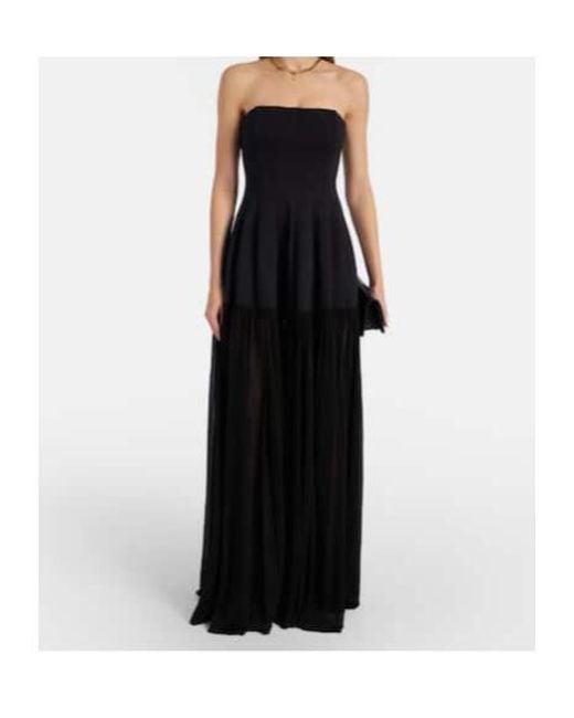 Jonathan Simkhai Black Strapless Tulle Maxi Dress