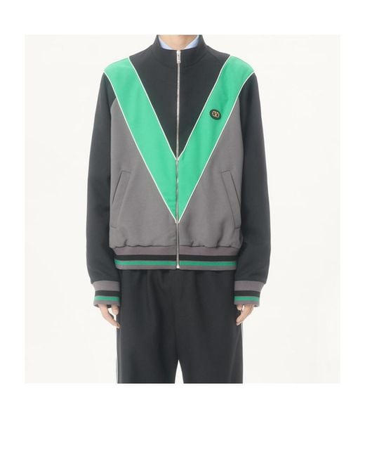 Valentino Blue Vlogo Signature Zip-Up Sweatshirt for men