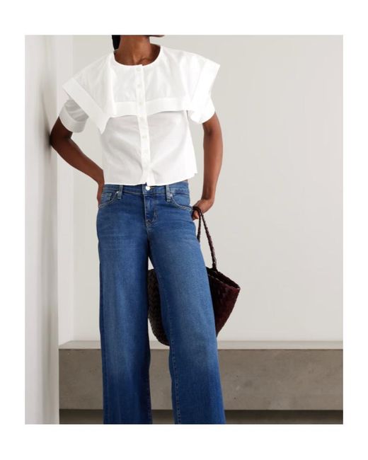 FRAME White Cape-Effect Cotton Shirt