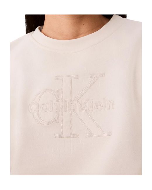 Calvin Klein Pink Cotton Terry Monogram Sweatshirt
