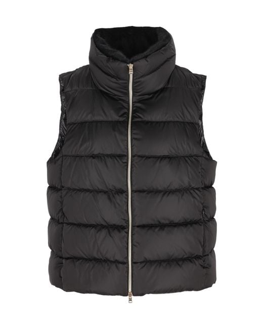 Herno Black Quilted High-Neck Gilet