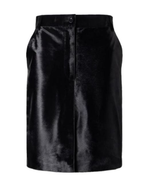 Loulou de Saison Black Debi Pony-Effect Leather Short Skirt