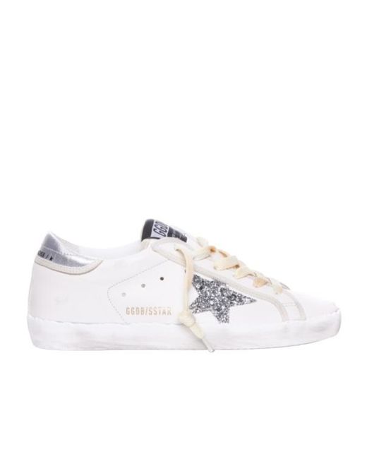 Golden Goose Deluxe Brand White Super Star Glittered Sneakers