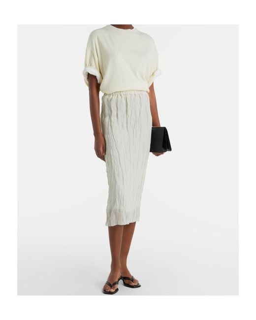 Rohe Natural Cotton-Blend Midi Skirt