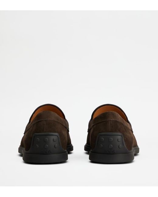 Tod's Brown Round Toe Loafers for men