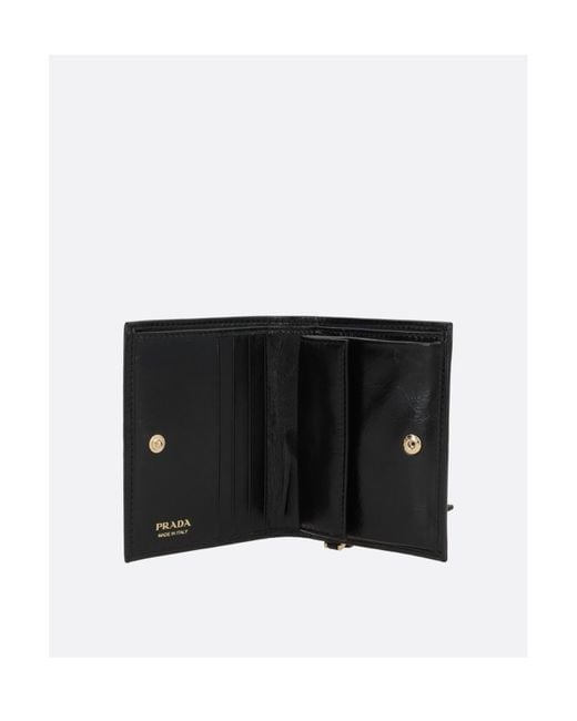 Prada Black Triangle-Logo Bi-Fold Wallet
