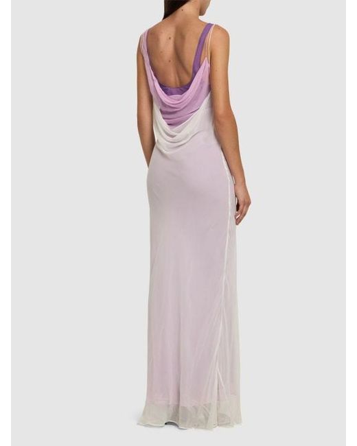Christopher Esber Purple Sleeveless Graduated Dress