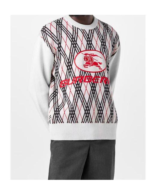 Burberry White Check Knit for men