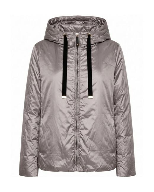 Max Mara Gray Long-Sleeved Padded Jacket