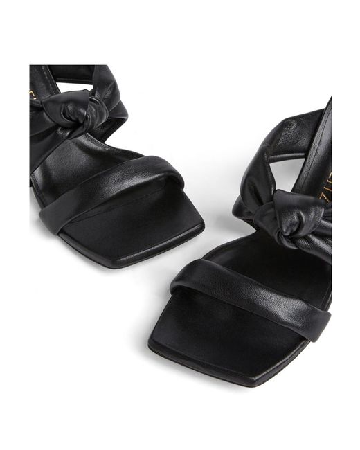 Stuart Weitzman Black Logo High-Heeled Sandals