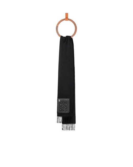 Loewe Black Anagram Embossed Zipped Scarf
