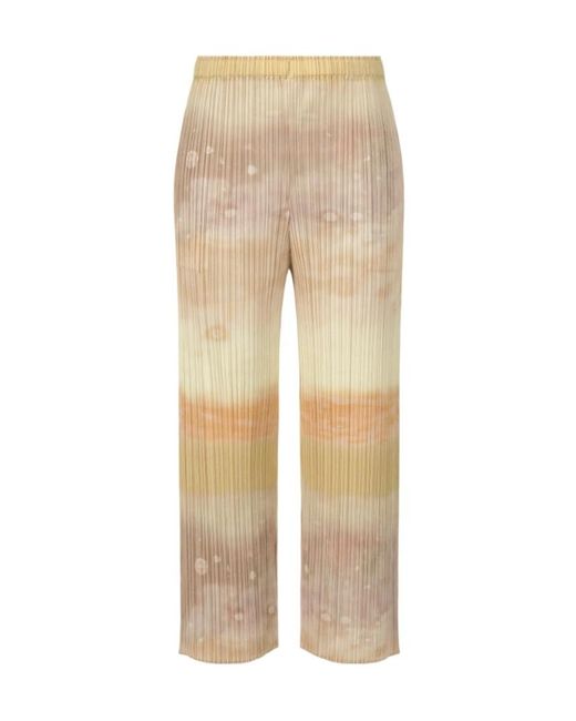 Pleats Please Issey Miyake Natural Pleats Please Tie-Dye Trousers