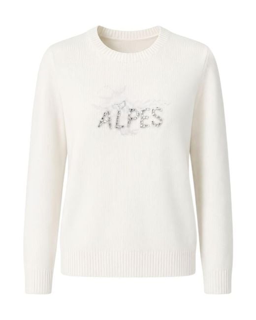 Liu Jo White Gem-Embroidered Sweater