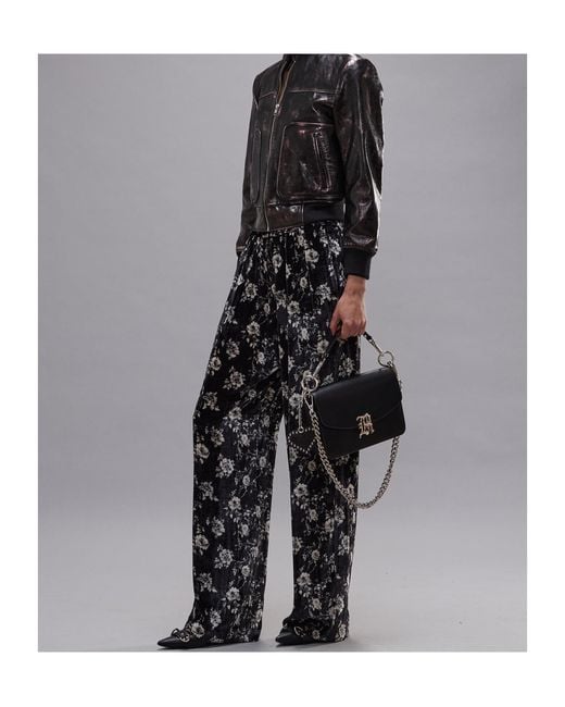 R13 Black Floral Trousers