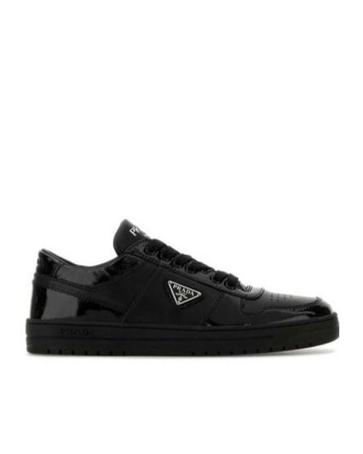 Prada Black Downtown Round Toe Sneakers