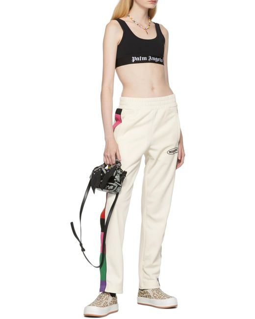 Palm Angels Black Logo-Underband Scoop-Neck Bra