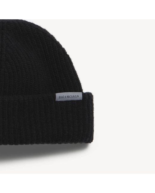 Balenciaga Black Wool Beanie for men