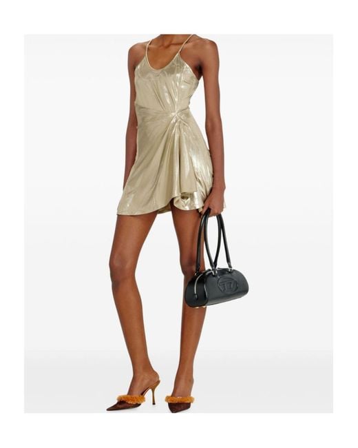 DIESEL Metallic Finish Stretch Jersey Mini Dress