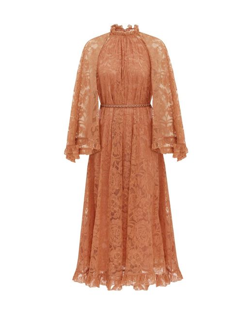Zimmermann Brown Lace Dress