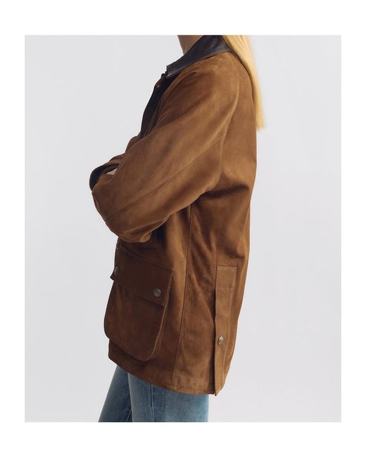 Nili Lotan Brown Snap-Button Long-Sleeve Coat