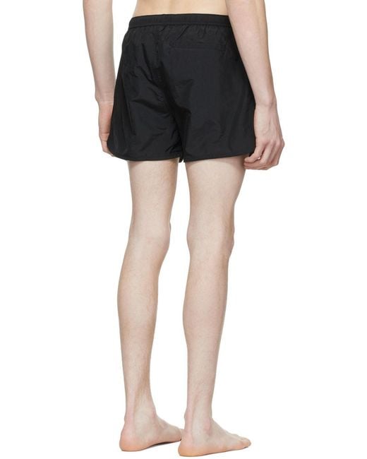 AMI Gray Ami Logo Embossed Elastic Waistband Swim Shorts for men