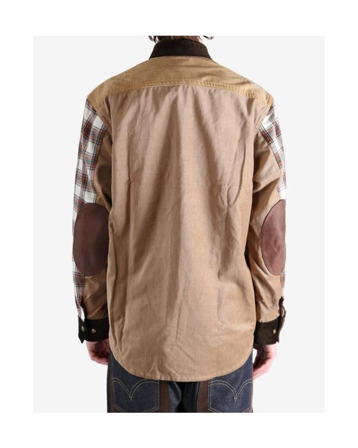 Junya Watanabe Multicolor Checked Corduroy-Panel Shirt for men
