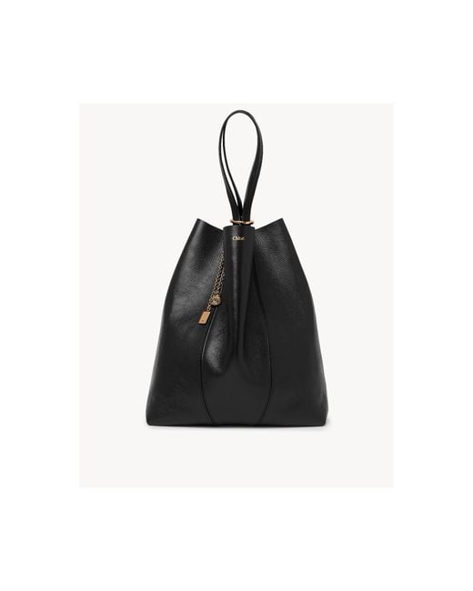 Chloé Black Chloé Spin Chain Detail Tote Bag