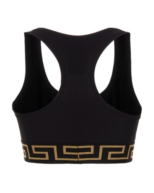 Versace Black Medusa Motif Scoop-Neck Bra