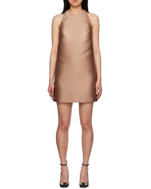 Valentino Brown Crewneck Sleeveless Mini Dress