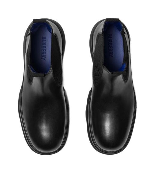 Burberry Black Creeper Round-Toe Ankle Boots for men