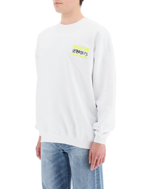 Vetements White Logo Sweater for men
