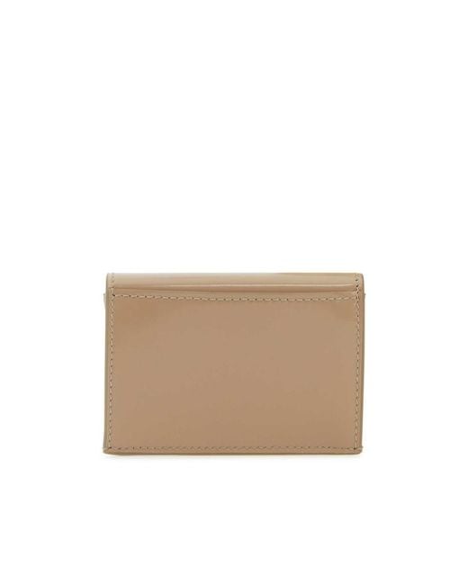 Ferragamo Natural Gancini-Detail Calf-Leather Wallet