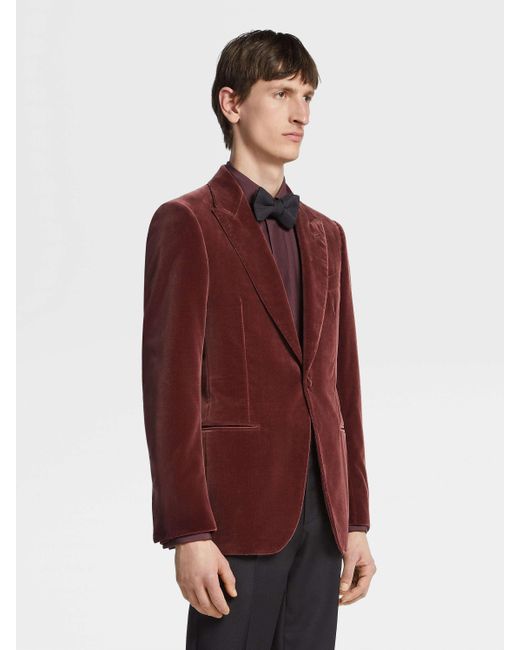 Zegna Purple Single-Breasted Suit Jacket for men