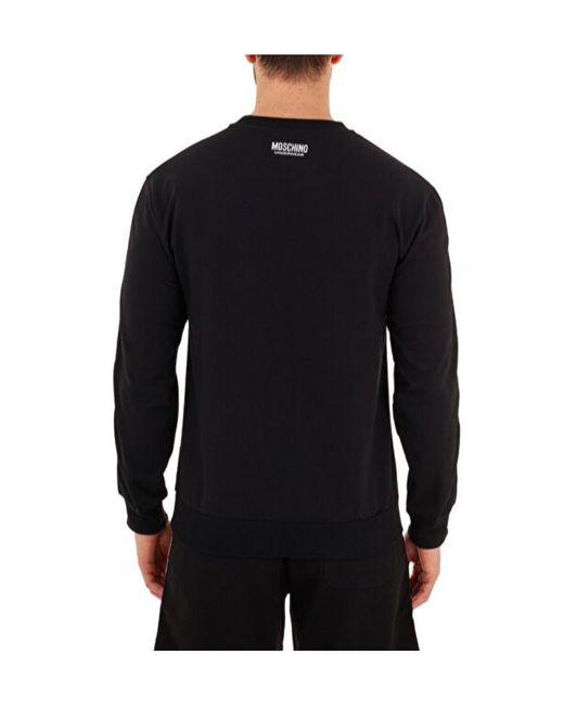 Moschino Black Printed Logo Sweater for men