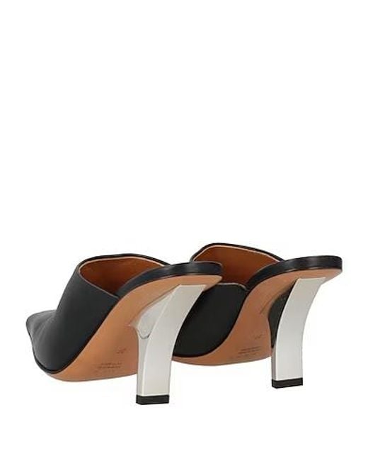 Marni Black Square-Toe Leather Mules