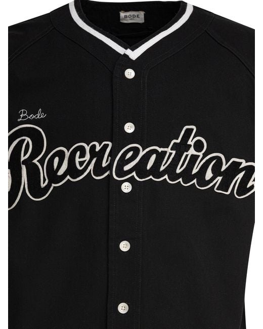 Bode Black Recreation Baseball Shirt for men