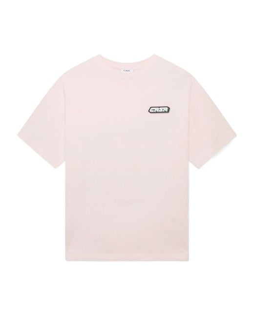 Casablanca Pink Casa Racing Oversized Short Sleeve T-Shirt for men