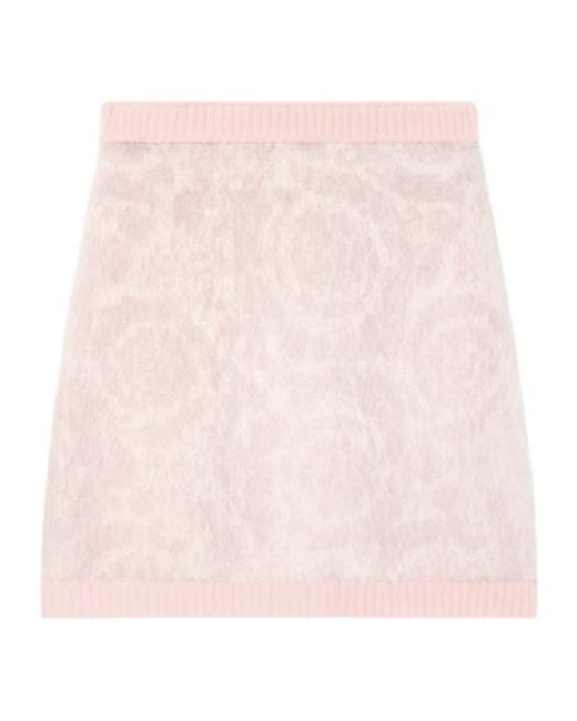 Versace Pink Knitted Mini Skirt