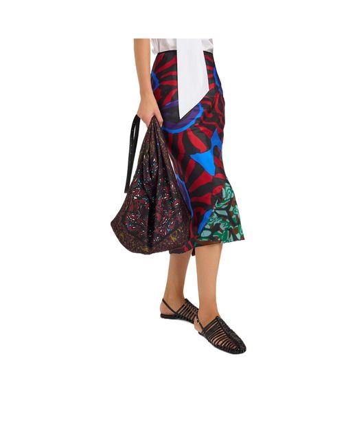 Dries Van Noten Purple Scarf Large Leather And Satin Tote