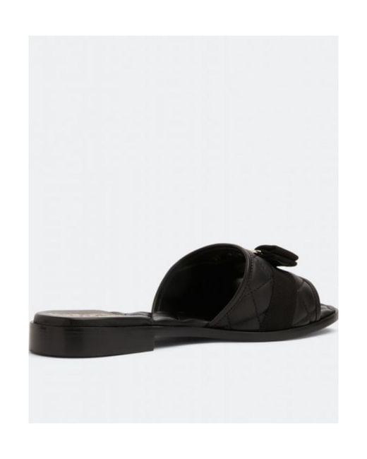 Ferragamo Black Ferragamo Logo-Engraved Slip-On Sandals