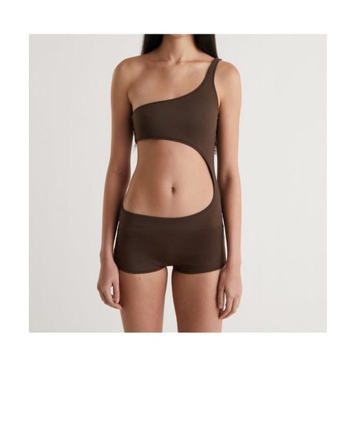 Paloma Wool Brown Asymmetrical Swimsuit