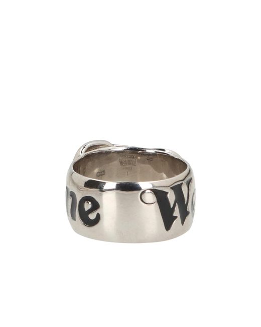 Vivienne Westwood White Buckle-Engraved Ring