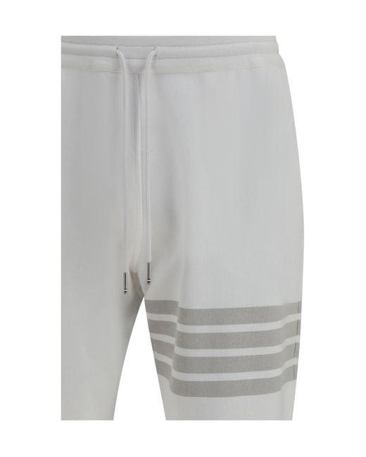 Thom Browne Gray Solid Loopback Overdyed-Bar Sweatpants for men