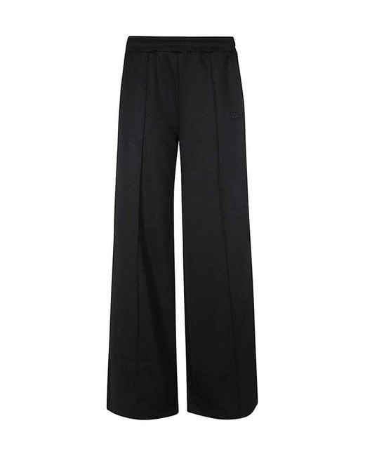Reebok Black Wide-Leg Pleated Track Trousers