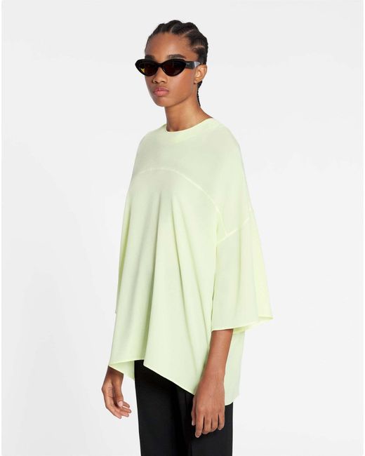 Lanvin Yellow Draped Silk Blouse