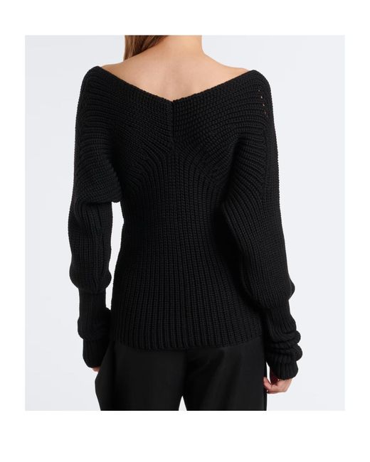 Lemaire Black Ribbed-Knit Wool Sweater